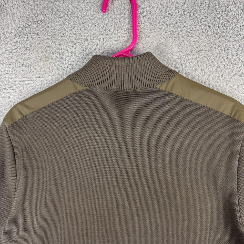 Hugo Boss Sweater Mens Medium Olive Green Mock‎ Neck Snap Placket Regular Fit - Picture 6 of 12